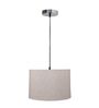 12-Inch Beige Fabric Drum Pendant Light
