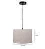 12-Inch Beige Fabric Drum Pendant Light, Modern Hanging Ceiling Lamp