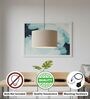 12-Inch Beige Fabric Drum Pendant Light