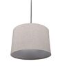 12-Inch Beige Fabric Drum Pendant Light