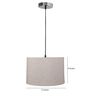 12-Inch Beige Fabric Drum Pendant Light