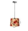 12-Inch Bird & Floral Printed Fabric Drum Pendant Light