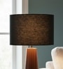 12-Inch Black Fabric Drum Lampshade