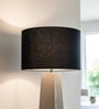 12-Inch Black Fabric Drum Lampshade