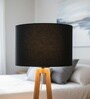 12-Inch Black Fabric Drum Lampshade