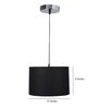 12-Inch Black Fabric Drum Pendant Light