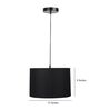 12-Inch Black Fabric Drum Pendant Light, Modern Hanging Ceiling Lamp