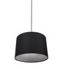 12-Inch Black Fabric Drum Pendant Light, Modern Hanging Ceiling Lamp