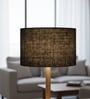 12-Inch Black Jute Fabric Drum Lampshade