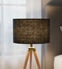 12-Inch Black Jute Fabric Drum Lampshade