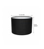 12-Inch Black Jute Fabric Drum Lampshade