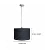 12-Inch Black Jute Fabric Drum Pendant Light