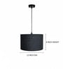 12-Inch Black Jute Fabric Drum Pendant Light, Modern Hanging Ceiling Lamp