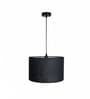 12-Inch Black Jute Fabric Drum Pendant Light, Modern Hanging Ceiling Lamp