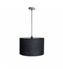 12-Inch Black Jute Fabric Drum Pendant Light