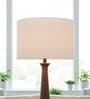 12-Inch Cream Fabric Drum Lampshade