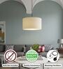12-Inch Cream Fabric Drum Pendant Light