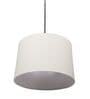 12-Inch Cream Fabric Drum Pendant Light, Modern Hanging Ceiling Lamp