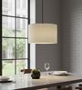 12-Inch Cream Fabric Drum Pendant Light