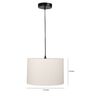 12-Inch Cream Fabric Drum Pendant Light, Modern Hanging Ceiling Lamp