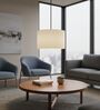 12-Inch Cream Fabric Drum Pendant Light