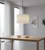12-Inch Cream Fabric Drum Pendant Light