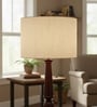 12-Inch Cream Texture Fabric Drum Lampshade