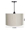 12-Inch Cream Texture Fabric Drum Pendant Light, Modern Hanging Ceiling Lamp