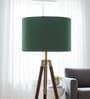 12-Inch Dark Green Fabric Drum Lampshade