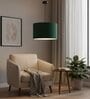 12-Inch Dark Green Fabric Drum Pendant Light, Modern Hanging Ceiling Lamp