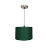 12-Inch Dark Green Fabric Drum Pendant Light