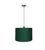 12-Inch Dark Green Fabric Drum Pendant Light, Modern Hanging Ceiling Lamp