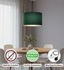 12-Inch Dark Green Fabric Drum Pendant Light