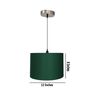 12-Inch Dark Green Fabric Drum Pendant Light