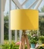 12-Inch Dark Yellow Fabric Drum Lampshade
