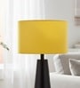 12-Inch Dark Yellow Fabric Drum Lampshade