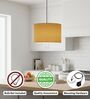 12-Inch Dark Yellow Fabric Drum Pendant Light