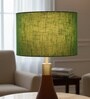 12-Inch Green Texture Fabric Drum Lampshade