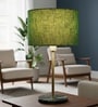 12-Inch Green Texture Fabric Drum Lampshade