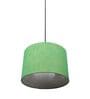 12-Inch Green Texture Fabric Drum Pendant Light, Modern Hanging Ceiling Lamp