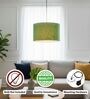 12-Inch Green Texture Fabric Drum Pendant Light