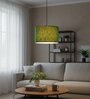 12-Inch Green Texture Fabric Drum Pendant Light