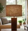12-Inch Natural Jute Fabric Drum Lampshade