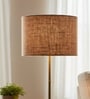 12-Inch Natural Jute Fabric Drum Lampshade