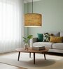 12-Inch Natural Jute Fabric Drum Pendant Light