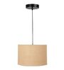12-Inch Natural Jute Fabric Drum Pendant Light, Modern Hanging Ceiling Lamp