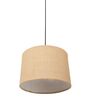 12-Inch Natural Jute Fabric Drum Pendant Light, Modern Hanging Ceiling Lamp