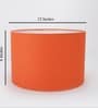 12-Inch Orange Fabric Drum Lampshade
