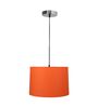 12-Inch Orange Fabric Drum Pendant Light