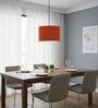 12-Inch Orange Fabric Drum Pendant Light, Modern Hanging Ceiling Lamp